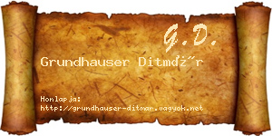Grundhauser Ditmár névjegykártya